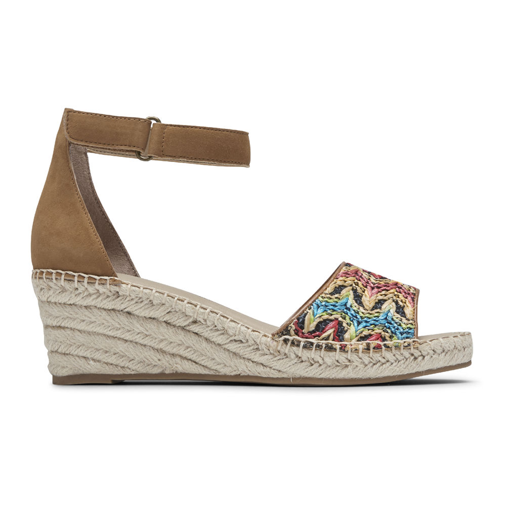 Rockport Sandaler Dame Multicolor - Marah Woven Ankle Strap - WEGY60215